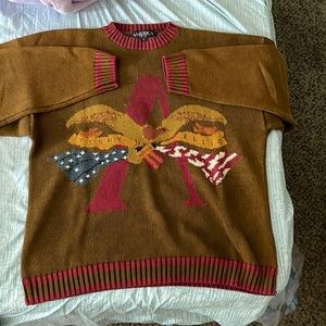 Mens Perry Ellis crewneck sweater yellow brown & red Size: L